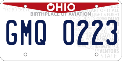 OH license plate GMQ0223