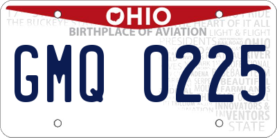 OH license plate GMQ0225