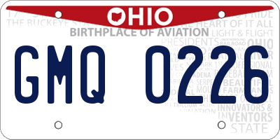 OH license plate GMQ0226