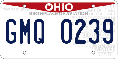OH license plate GMQ0239