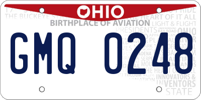 OH license plate GMQ0248