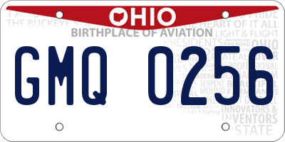 OH license plate GMQ0256