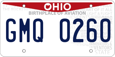 OH license plate GMQ0260