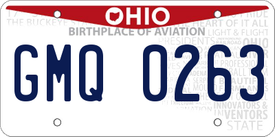 OH license plate GMQ0263