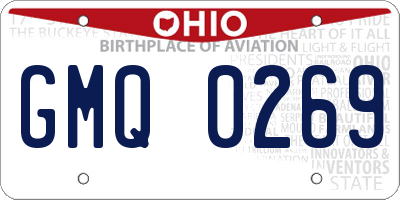 OH license plate GMQ0269