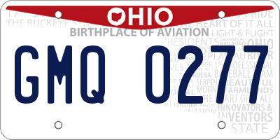 OH license plate GMQ0277