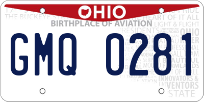 OH license plate GMQ0281