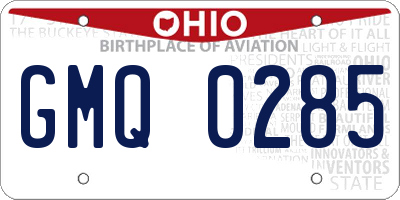 OH license plate GMQ0285