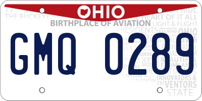 OH license plate GMQ0289