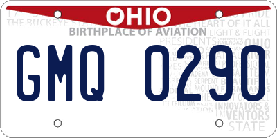 OH license plate GMQ0290