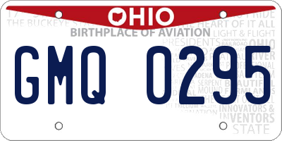 OH license plate GMQ0295