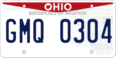 OH license plate GMQ0304