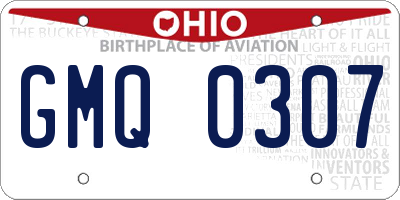 OH license plate GMQ0307