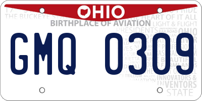 OH license plate GMQ0309