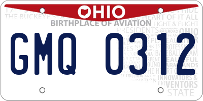 OH license plate GMQ0312