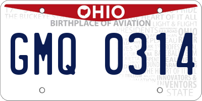 OH license plate GMQ0314