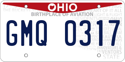 OH license plate GMQ0317