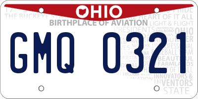 OH license plate GMQ0321