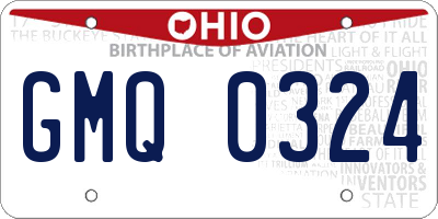OH license plate GMQ0324
