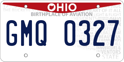 OH license plate GMQ0327