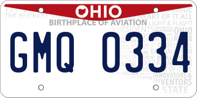 OH license plate GMQ0334
