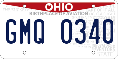 OH license plate GMQ0340