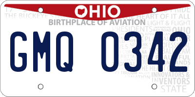 OH license plate GMQ0342