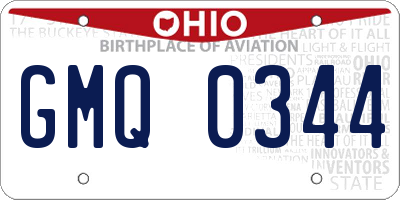 OH license plate GMQ0344