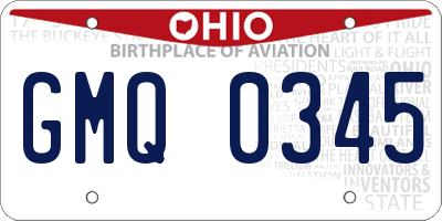 OH license plate GMQ0345