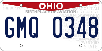 OH license plate GMQ0348