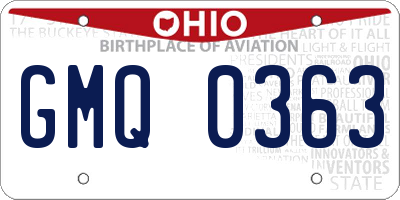 OH license plate GMQ0363