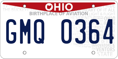 OH license plate GMQ0364