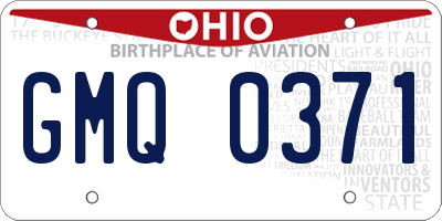 OH license plate GMQ0371