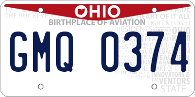 OH license plate GMQ0374