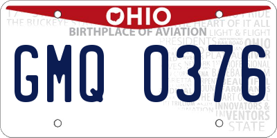 OH license plate GMQ0376