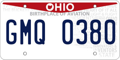 OH license plate GMQ0380