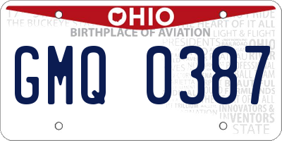 OH license plate GMQ0387