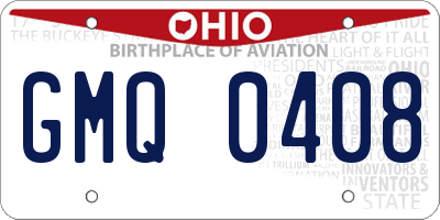 OH license plate GMQ0408