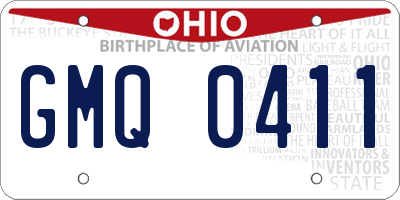 OH license plate GMQ0411