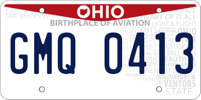 OH license plate GMQ0413