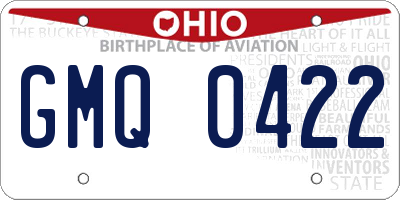 OH license plate GMQ0422