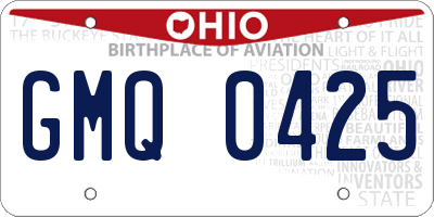 OH license plate GMQ0425
