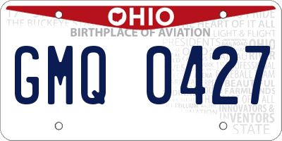 OH license plate GMQ0427