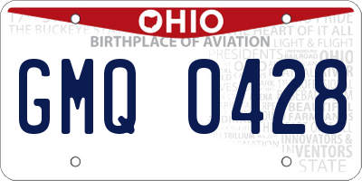 OH license plate GMQ0428