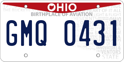 OH license plate GMQ0431