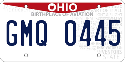 OH license plate GMQ0445