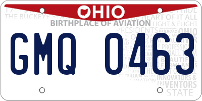 OH license plate GMQ0463