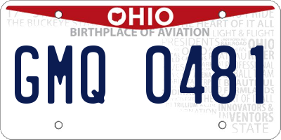 OH license plate GMQ0481
