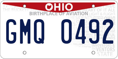 OH license plate GMQ0492