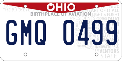 OH license plate GMQ0499